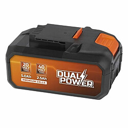 Batterie au lithium rechargeable Powerplus Dual Power Powdp9037 20 V 2,5 Ah 5 Ah Litio Ion 40 V