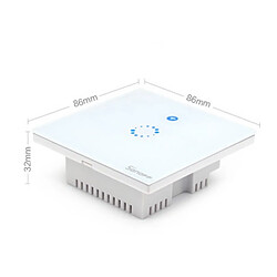 Wewoo Interrupteur connecté sans fil Touch 86mm mural en verre trempé, 1 voie, 2 voies tactile Smart Home, compatible avec Alexa et Google CA 90V-250V 2A, prise européenne