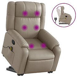 Maison Chic Fauteuil Relax pour salon, Fauteuil inclinable de massage Cappuccino Similicuir -GKD65344