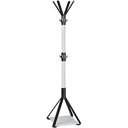 Pegane Porte manteaux en métal coloris blanc-noir - Dim : L 41 x H 41 x P 178 cm