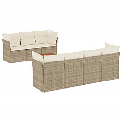 vidaXL Salon de jardin avec coussins 8 pcs beige résine tressée