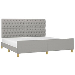 Avis Maison Chic Lit adulte - Cadre Structure de lit avec tête de lit Contemporain Gris clair 200x200 cm Tissu -MN82331