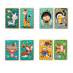 Universal Pack de 4 nouilles doubles avec puzzle 3D bébé en bois Montessori pédagogique brique jouet pas cher