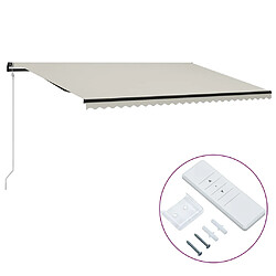 vidaXL Auvent rétractable automatique 600x300 cm Crème