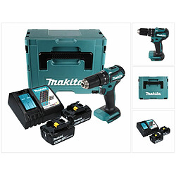 Makita DHP 483 RGJ Perceuse-visseuse à percussion sans fil 18 V 40 Nm + 2x Batteries 6.0 Ah + Chargeur + Coffret Makpac