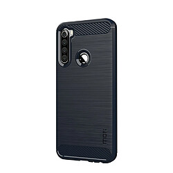 Mofi Coque en TPU fibre de carbone brossé bleu foncé pour votre Xiaomi Redmi Note 8T