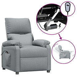 vidaXL Fauteuil inclinable électrique Gris clair Tissu