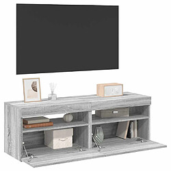 vidaXL Meubles TV 2 pcs avec lumières LED Sonoma gris 60x35x40 cm