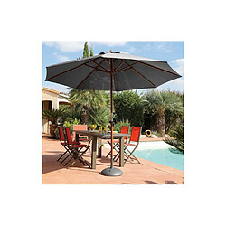 Proloisirs Parasol en bois 300 cm avec manivelle Holly gris.