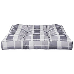 Avis vidaXL Coussin de palette motif à carreaux gris 70x70x12 cm tissu