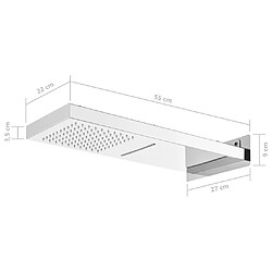 Avis vidaXL Pomme de douche murale Acier inoxydable 201 Argenté