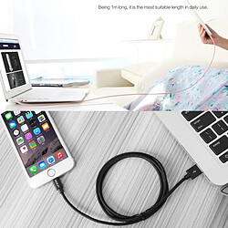 Wewoo Câble bleu pour iPhone X / 8 & 8 Plus / 7 & 7 Plus / 6 & 6s & 6 Plus & 6s Plus / iPad 2m 3A style métallique tissé tête Lightning à de données / chargeur USB, pas cher