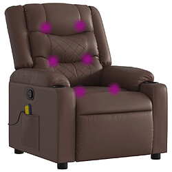 vidaXL Fauteuil de massage inclinable Marron Similicuir