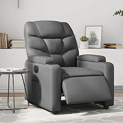 vidaXL Fauteuil inclinable électrique Gris Similicuir