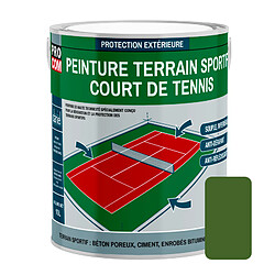 PRO COM Peinture tennis, peinture terrain de sport, rénovation et protection de terrain sportif PROCOM-2.5 litres-Vert tennis (RAL 130 40 30)