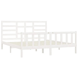 Acheter Maison Chic Lit Super King - Cadre de lit,Structure du lit Contemporain pour chambre Blanc Bois massif 180x200 cm -MN30902