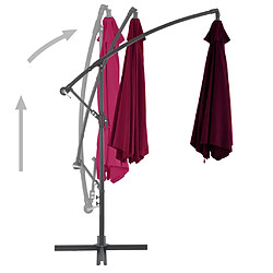 Acheter ComfortXL Parasol Déporté Avec Mât En Aluminium Bordeaux 300 Cm