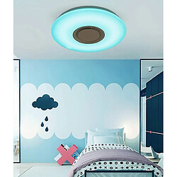 Acheter Universal Plafond basé sur YH avec haut-parleur Bluetooth 24W blanc chaud / blanc frais, lumière arc-en-ciel, plafond musical avec une application télécommandée (blanc)