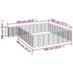 vidaXL Parc pour chien 38panneaux Noir 50x100cm Acier enduit de poudre pas cher