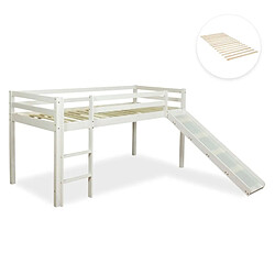 Acheter Homestyle4U Lit enfant lit mezzanine superposés 90x200 cm blanc