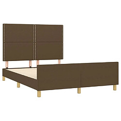 Acheter Maison Chic Lit adulte - Cadre Structure de lit avec tête de lit Contemporain Marron foncé 140x200 cm Tissu -MN39675