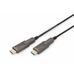 DIGITUS - Ultra High Speed - HDMI-Kabel - mikro HDMI männlich zu mikro HDMI männlich - 15,0m - Glasfaser - Schwarz - Active Optical Cable (AOC), unterstützt 4K 60 Hz (4096 x 2560) (AK-330127-150-S)