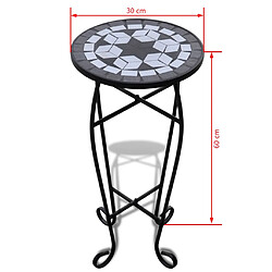 Acheter vidaXL Table d'appoint Mosaïque Noir et blanc