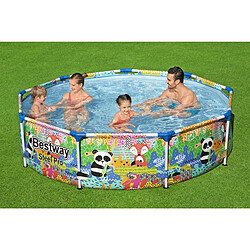 Piscine Hors-Sol Tubulaire pour Enfants Bestway Steel Pro 274X66 cm Design Animaux