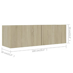 vidaXL Meubles TV 4 pcs Chêne sonoma 100x30x30 cm Bois d'ingénierie pas cher