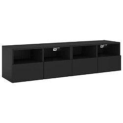 vidaXL Meubles TV muraux 2 pcs noir 60x30x30 cm bois d'ingénierie