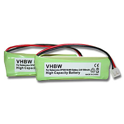 Vhbw 2 batteries Ni-MH 500mAh (2,4 V) adaptées à Medion Life S63036, S63064, S63080, S63082, X63003, S63075, S63182, X63005 etc.