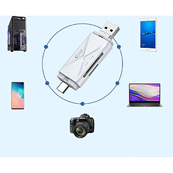 Avis Carte Mobile Reader Micro USB OTG carte mobile lecteur de carte SD TF carte multi-fonction lecteur de carte-Blanc