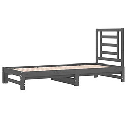 Acheter Maison Chic Lit d'appoint Gris 2x(90x200)cm,Lit coulissant Lit de repos Bois de pin massif -GKD37753