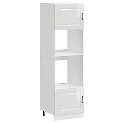 vidaXL Armoires de four 2 pcs Lucca blanc brillant bois d'ingénierie