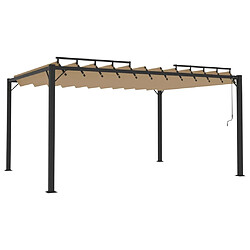 Maison Chic Tonnelle | Pergola avec toit à persienne 3x4 m Taupe Tissu et aluminium -GKD42099