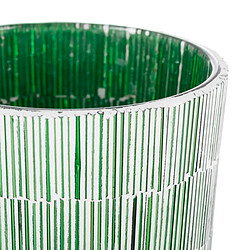 BigBuy Home Bougeoir Vert Verre Ciment 10 x 10 x 13 cm