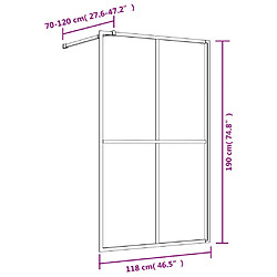 vidaXL Paroi de douche avec verre ESG transparent doré 118x195 cm pas cher