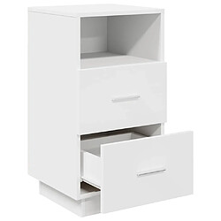 Acheter vidaXL Table de chevet avec 2 tiroirs blanc 36x36x68 cm