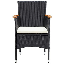 Maison Chic Ensemble à manger d'extérieur 7 pcs avec coussins,Salon de jardin,Mobilier de jardin Résine tressée Noir -GKD369375 pas cher