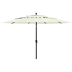 ComfortXL Parasol à 3 Niveaux Avec Mât En Aluminium Sable 3,5 M