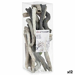 Gift Decor Bûche décorative Gris (12 Unités)