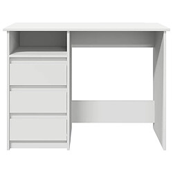 Avis vidaXL Bureau blanc 102x50x75 cm bois d'ingénierie