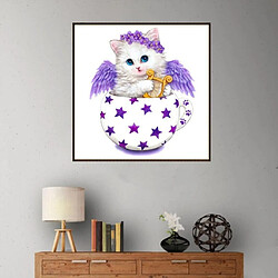 dessin animé chat diy 5d diamant broderie peinture point de croix kit décor violet