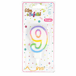 Paris Prix Bougie d'Anniversaire Chiffre 9 7cm Multicolore