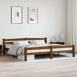 vidaXL Cadre de lit sans matelas marron miel bois pin massif 200x200cm 