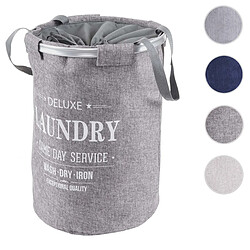 Mendler Collecteur de linge sale HWC-C34, Laundry, corbeille à linge avec cordelette, poignées, 55x39cm 65l ~ gris