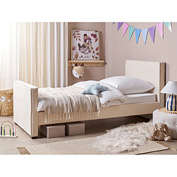 Beliani Lit en velours beige 90 x 200 cm TEENIE