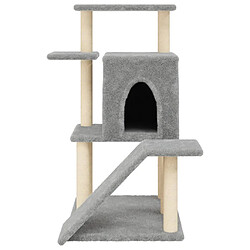 Helloshop26 Arbre à chat meuble tour grimper jouet grattage grattoir escalade plateforme avec griffoirs en sisal clair 97 cm gris 02_0022634