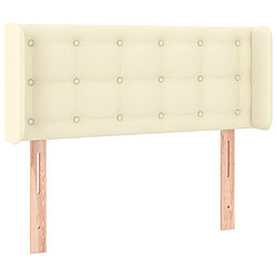 Avis Maison Chic Tête de lit scandinave à LED,meuble de chambre Crème 83x16x78/88 cm Similicuir -MN90052