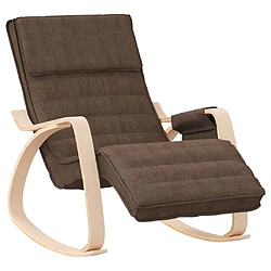 vidaXL Chaise à bascule Marron foncé Tissu